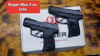 Ruger Max 9 Pro vs LC9s Pro table top side by side comparison