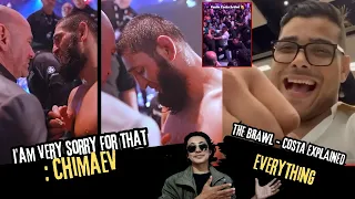 Khamzat Chimaev's words to Dana White after UFC 294 are captured in this footage | Paulo costa Brawl