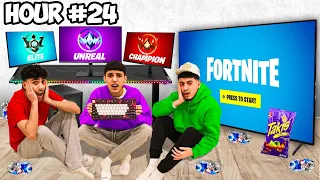 We Played RANKED FORTNITE In The Same Gaming Room For 24 Hours!