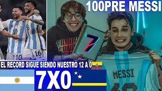 HAT TRICK DE MESSI REACCIÓN DE ECUATORIANOS A ARGENTINA VS CURAZAO (7-0) EL CAMPEÓN NO PARA
