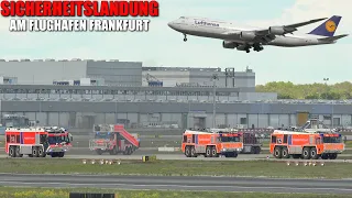 [VOLLALARM FLUGHAFENFEUERWEHR FRANKFURT!] - Sicherheitslandung Lufthansa Boeing 747-830 (D-ABYI) -