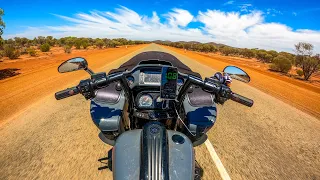 Riding a Harley Davidson through Australia Hottest Desert