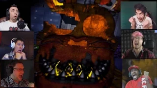 "Реакции Летсплейщиков" на Первую Смерть от Бонни из FNAF4: Halloween