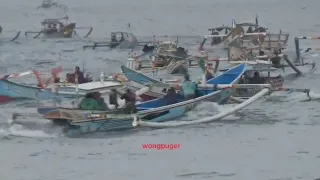 laut puger ombak menurun terpenuhi speedboats dan kapal kamis 2,5,24 #plawanganpuger