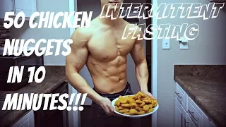 50 McNuggets in 10 Minutes Challenge! | Intermittent Fasting, 2500 Calories Full Day of Eating