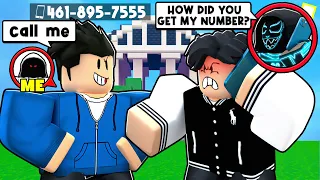 I Put My BROTHERS PHONE NUMBER In My Name And They CALLED HIM.. (Roblox Bedwars)