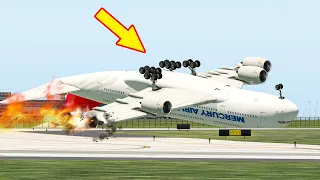 Giant Plane A380 Crash On Runway Causing It Breaking Into Pieces | X-Plane 11