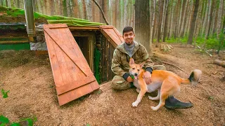 My underground house in the forest. Hung up the sink. Updated front doors. Part 32.