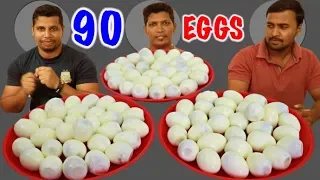 HMM!! 90 EGGS EATEN UNDER 12 MINUTES ||  MOST AND FASTEST EGG EATING CHALLENGE