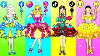 Social Network Princess Dress Up - Barbie Transformation Handmade - DIYs Paper Dolls & Crafts