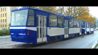 Latvia, Riga, tram ride from Nacionālais teātris to Turgeņeva iela