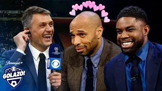 Thierry Henry, Micah and Carragher get starstruck by Paolo Maldini 💕 | UCL on CBS Sports