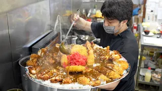 Giant Food! Curry & Spaghetti! Japanese Street Food デカ盛り カレーライス スパゲティ とんかつ Fried Chicken レストラン ポプラ