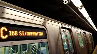 R160 C train pulling into 163 Street Amsterdam Av with Emergency Brake Action ( Read Description)