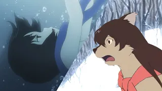 【 Wolf Children 】Yuki saves Ame from the rapids (Animated)