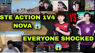 Ste Action 1v4 Nova 😱 Everyone Shocked 🔥 Reflex To Paraboy 😳 #steaction #pubg #mortal #snax