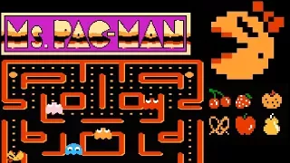 Ms. Pac-Man (1993 NES) video game port | Arcade mode & Hard mode session for 1 Player 🎮
