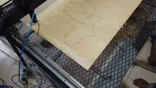 Tes cut plywood 6mm with 40w co2 laser GRBL | Makerbase MKS DLC32 board