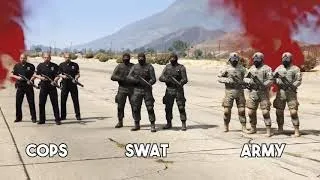 GTA 5 ONLINE - COPS VS SWAT VS ARMY (WHO IS BEST-) GTA V online GAMERZ OF PAISTAN