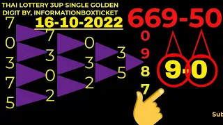 THAI LOTTERY 3UP SINGLE GOLDEN DIGIT BY, INFORMATIONBOXTICKET 16-10-2022