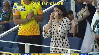 ms dhoni wife sakshi and littel fans crying initial moment for csk fans #csk #ipl