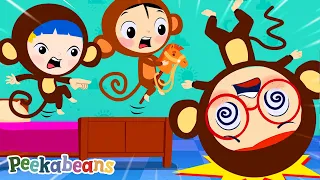 Five Little Monkeys Jumping On The Bed Song | Counting Numbers @PeekabeansKidsSongs