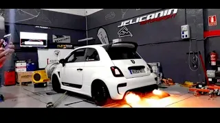 Abarth 595 Stage 3 dyno test flames