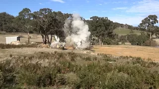 Blasting Granite rocks on a house site near Kyneton Victoria