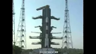 Launch of Indian ISRO PSLV-C27 rocket carrying the IRNSS-1D navsat