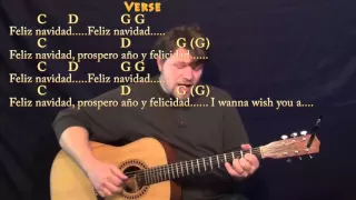 Feliz Navidad - Fingerstyle Guitar Cover Lesson in G with Chords/Lyrics - G C D Em