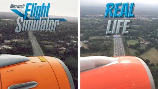 Microsoft Flight Simulator (FS2020) vs Real Life | Landing in Gatwick UK