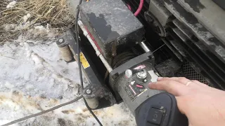 Первый тест эл. лебедки Electric Winch 9500 на Ниве