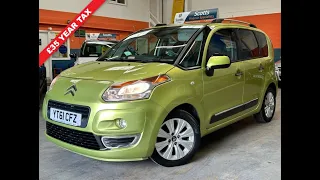 CITROEN C3 PICASSO 1.6 EXCLUSIVE HDI 5 DOOR DIESEL GREEN LOW TAX 1 FORMER KEEPER