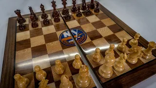 Folding Chess Board with a 3-Color Epoxy Logo