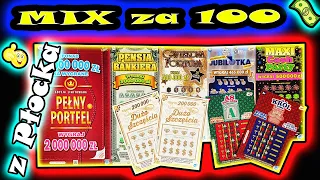 🤑😱niedzielny MIX zdrapek  za 100ZŁ z PŁOCKA😱🤑 zdrapki LOTTO wygrane pensja bankiera