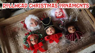 Making Doll Head Ornaments out of leftover Monster High Heads | Christmas OOAK DOLL