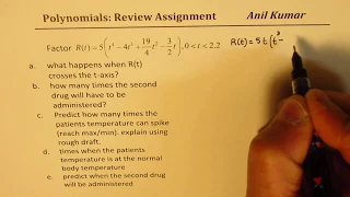 Polynomial Assignment 5(t^4 - 4t^3 + 19t^2/4 - 3t/2) Drug Test Application Graph