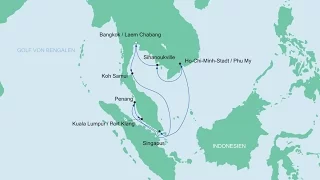 Flitterwochen mit AIDAbella in Südostasien