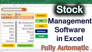 Fully Automatic Stock Management Software in Excel.