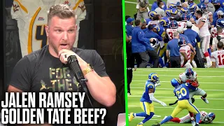 Pat McAfee React To Jalen Ramsey And Golden Tate Fight During Rams vs Giants