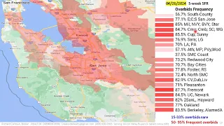 Silicon Valley & Greater Bay Area Real Estate Market Geographical & Graphical Data 2024-04-27 wk #17