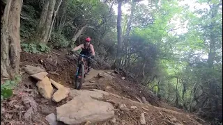 A shred on the new Upper Black in pisgah.