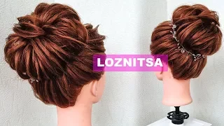 Прическа на ВЫПУСКНОЙ. ВЫСОКИЙ ТЕКСТУРНЫЙ ПУЧОК из ПРЯМЫХ ВОЛОС. High Bun Updo. Prom Hair Tutorial