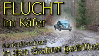 Flucht im VW KÄFER - Driften auf Waldboden