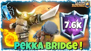 Clash Royale Top Ladder Pekka Bridge Spam (live) +7600 trophies!!😈😈✌️