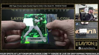 2022 Topps Chrome Update Baseball Sapphire Edition 5 Box Break #13