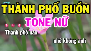 Karaoke Thành Phố Buồn Tone Nữ ( Si Thứ ) Nhạc Sống Rumba Phối 2023 | Karaoke Bách Hóa