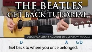 Get Back Beatles en guitarra fácil clase tutorial completo acordes español guitarra acústica