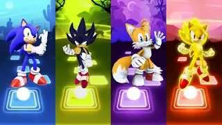 Sonic The Hedgehog 🆚 Super Shadow Sonic 🆚 Tails Sonic 🆚 Dark Sonic | Sonic Tiles Hop