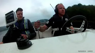 Manual shift diesel ski boat